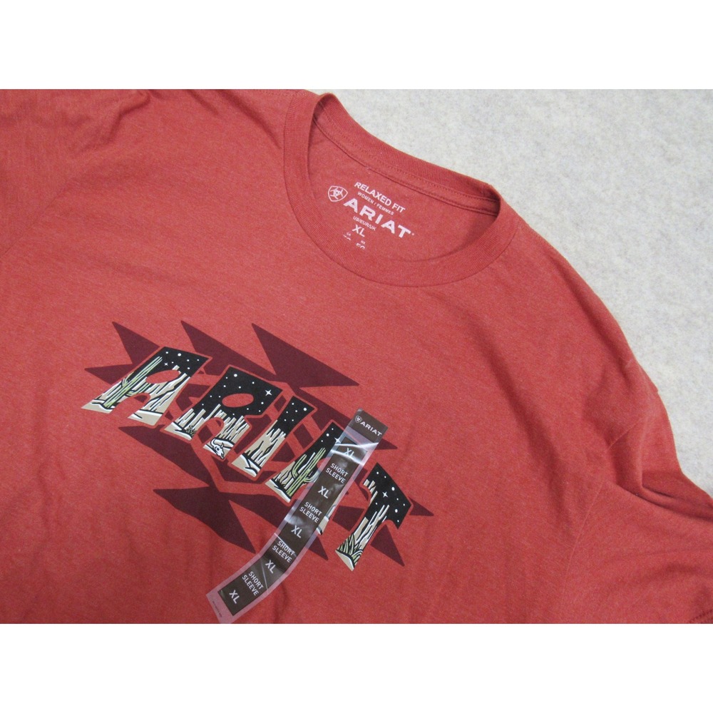 Ariat Womens Red Clay Heather SW Logo Landscape Graphic T-Shirt XL NWT 10063763